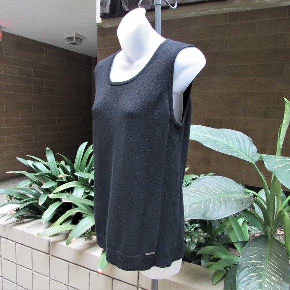 Calvin Klein black gold speckle sweater vest M - Picture 5 of 7